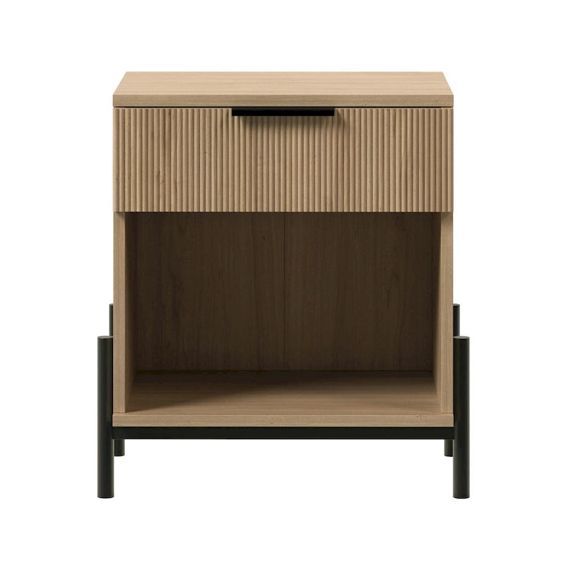 Modern Fluted-Drawer Nightstand
