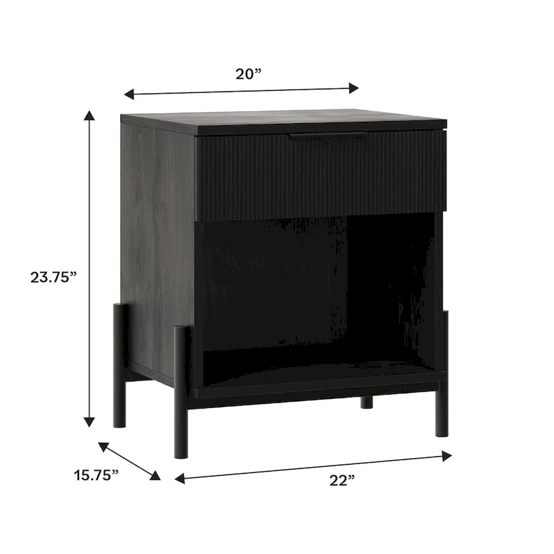 Modern Fluted-Drawer Nightstand 4