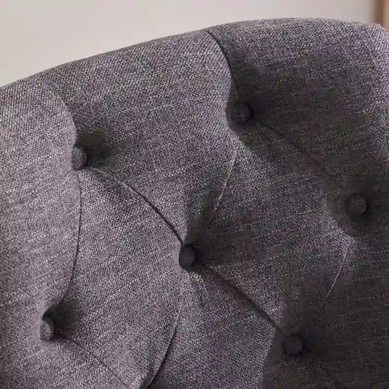Upholstered Swivel Desk Chair, Armless Home Office Chair, Adjustable Height Computer Chair with Wheels for Study 9