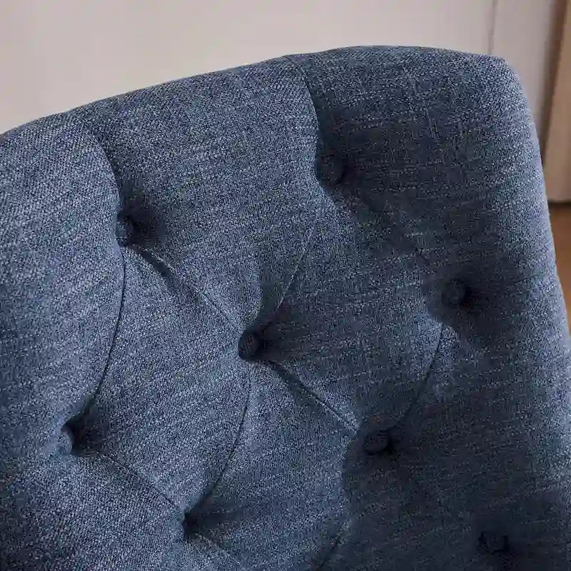 Upholstered Swivel Desk Chair, Armless Home Office Chair, Adjustable Height Computer Chair with Wheels for Study 15