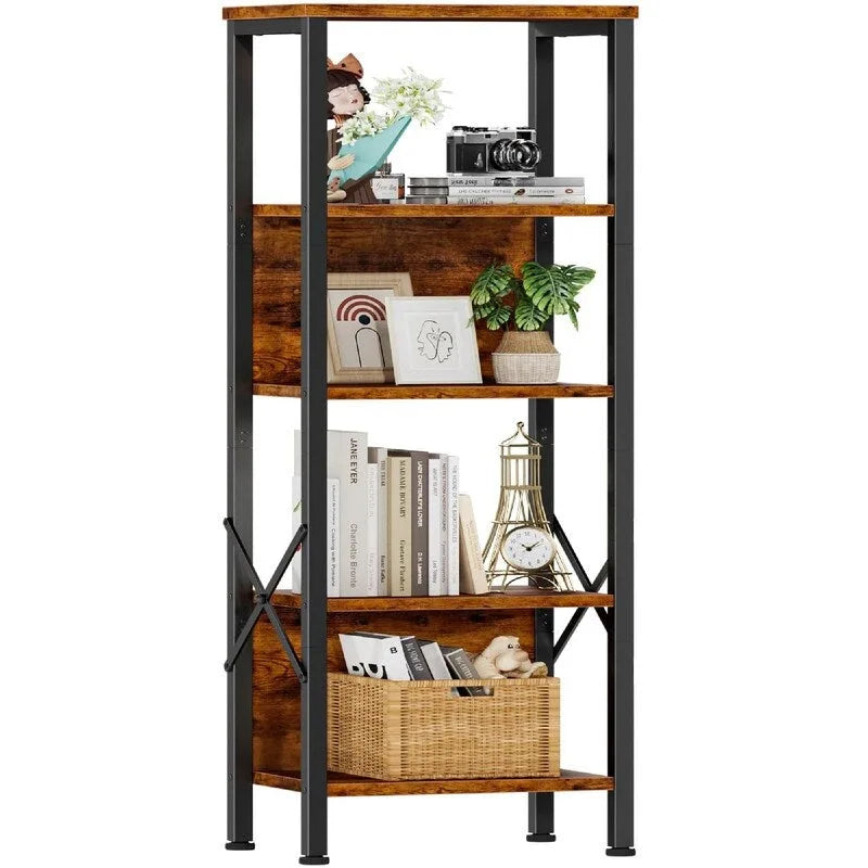 5 Tier Tall Bookshelf - 14.9D x 10.6W x 55.1H 4