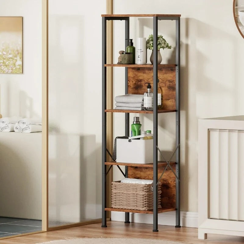 5 Tier Tall Bookshelf - 14.9D x 10.6W x 55.1H 8