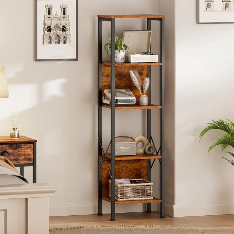 5 Tier Tall Bookshelf - 14.9D x 10.6W x 55.1H 11