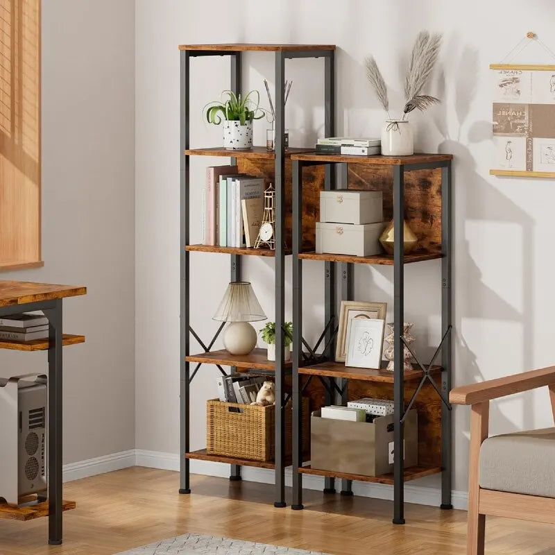 5 Tier Tall Bookshelf - 14.9D x 10.6W x 55.1H 12