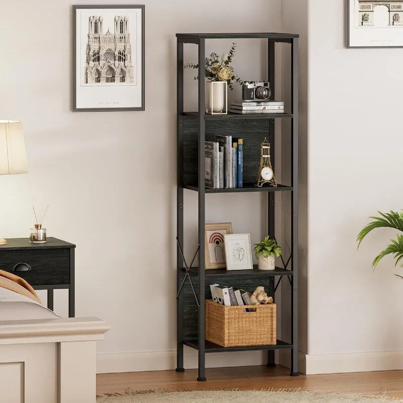 5 Tier Tall Bookshelf - 14.9D x 10.6W x 55.1H 15