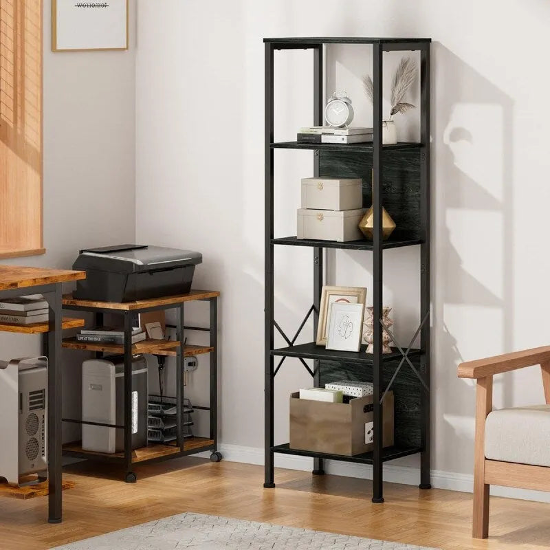5 Tier Tall Bookshelf - 14.9D x 10.6W x 55.1H 17
