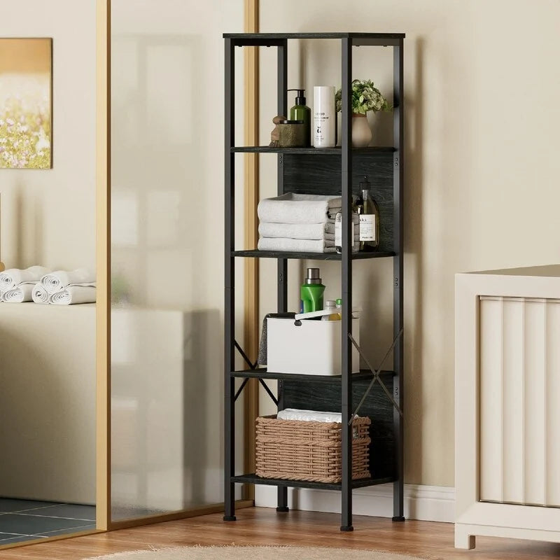 5 Tier Tall Bookshelf - 14.9D x 10.6W x 55.1H 18