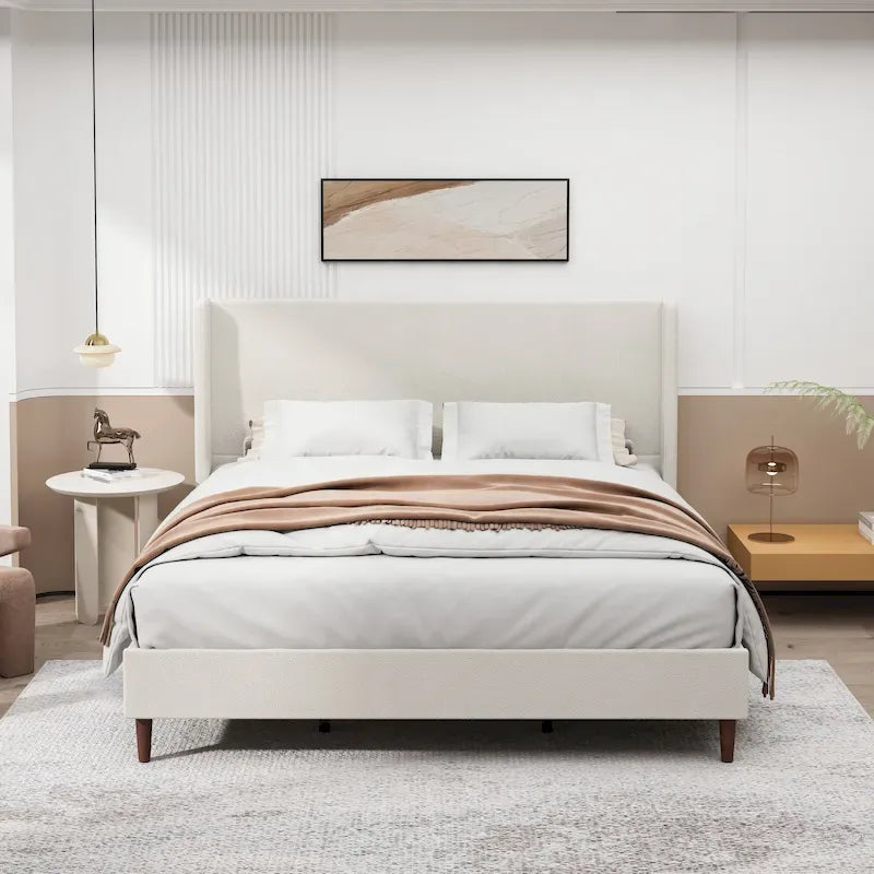 Luxurious Upholstered King Bed Frame with Exceptional Support 11