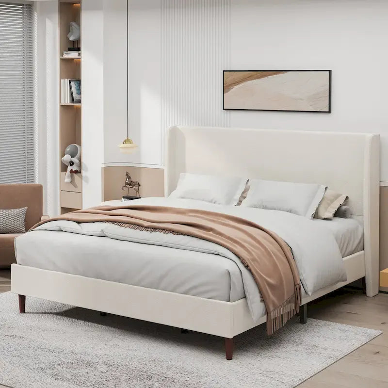 Luxurious Upholstered King Bed Frame with Exceptional Support 3