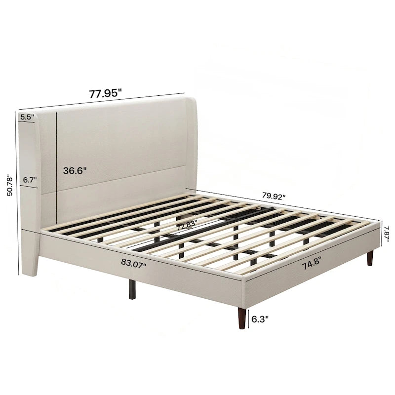 Luxurious Upholstered King Bed Frame with Exceptional Support 4