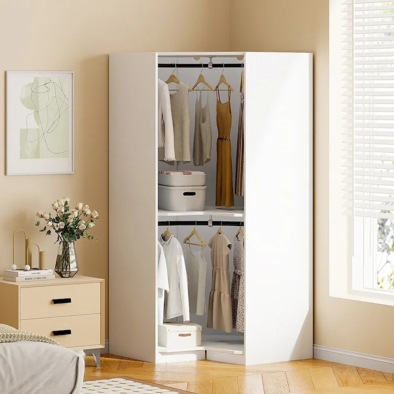 Polygon Corner Wardrobe with 2-Doors 42