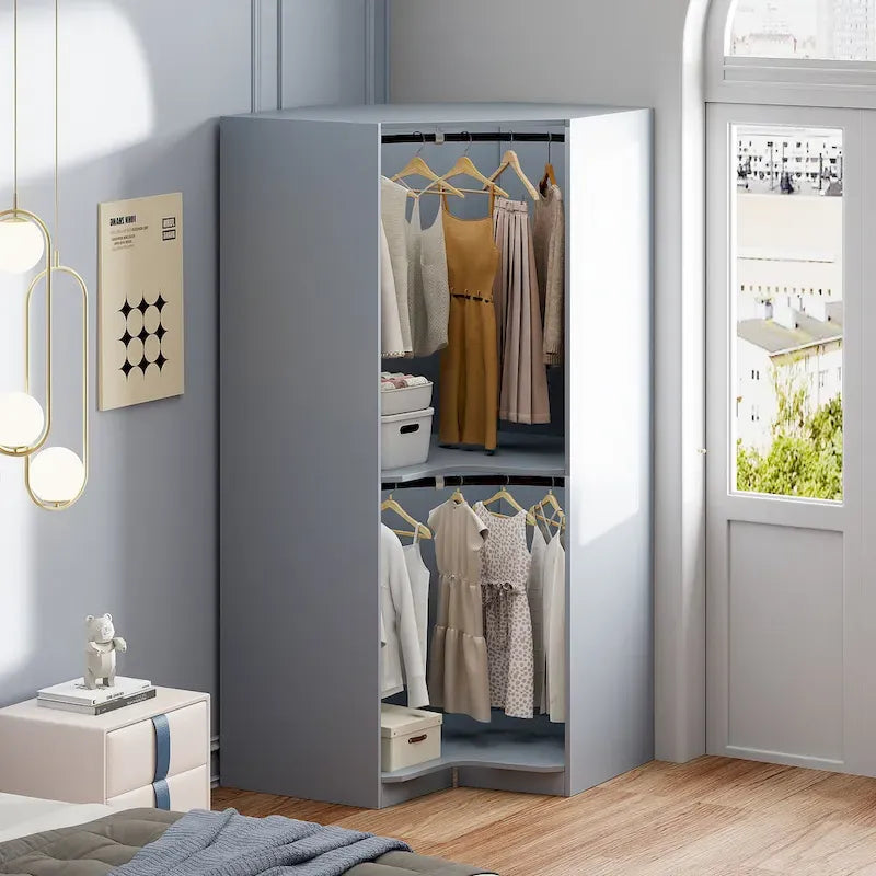 Polygon Corner Wardrobe with 2-Doors 18