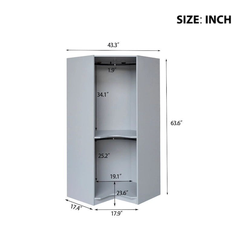 Polygon Corner Wardrobe with 2-Doors 26