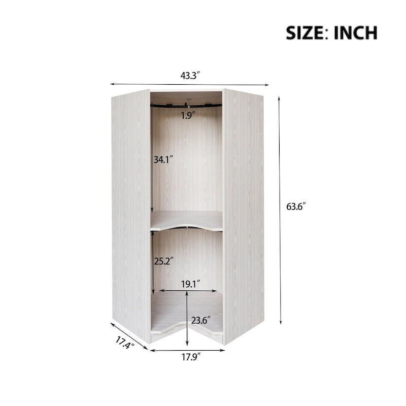 Polygon Corner Wardrobe with 2-Doors 39