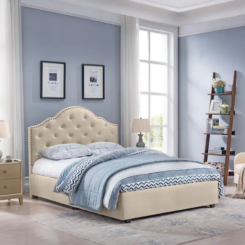 Cordeaux Queen-size Tufted Upholstered Bed by 21