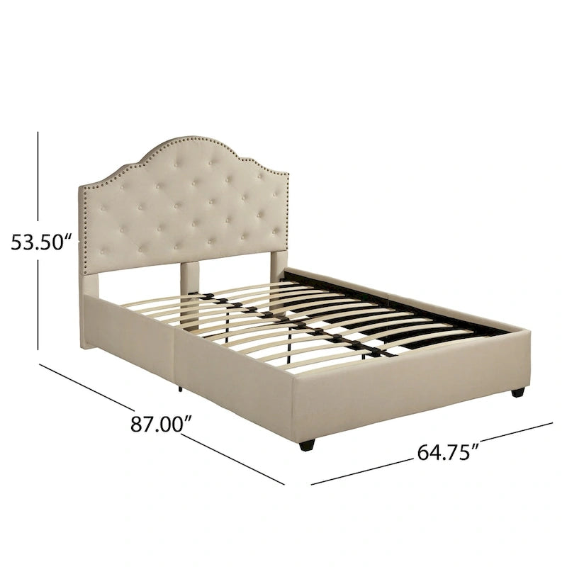 Cordeaux Queen-size Tufted Upholstered Bed by 5