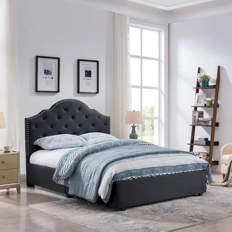 Cordeaux Queen-size Tufted Upholstered Bed by 6