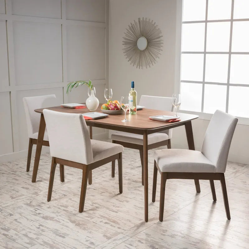 Fabrizio Mid-Century Modern 5-piece Dining Set 3