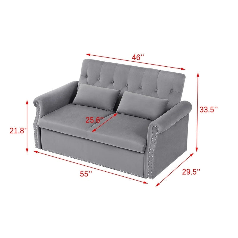 Adjustable Sleeper Sofa with 2 Lumbar Pillows 3