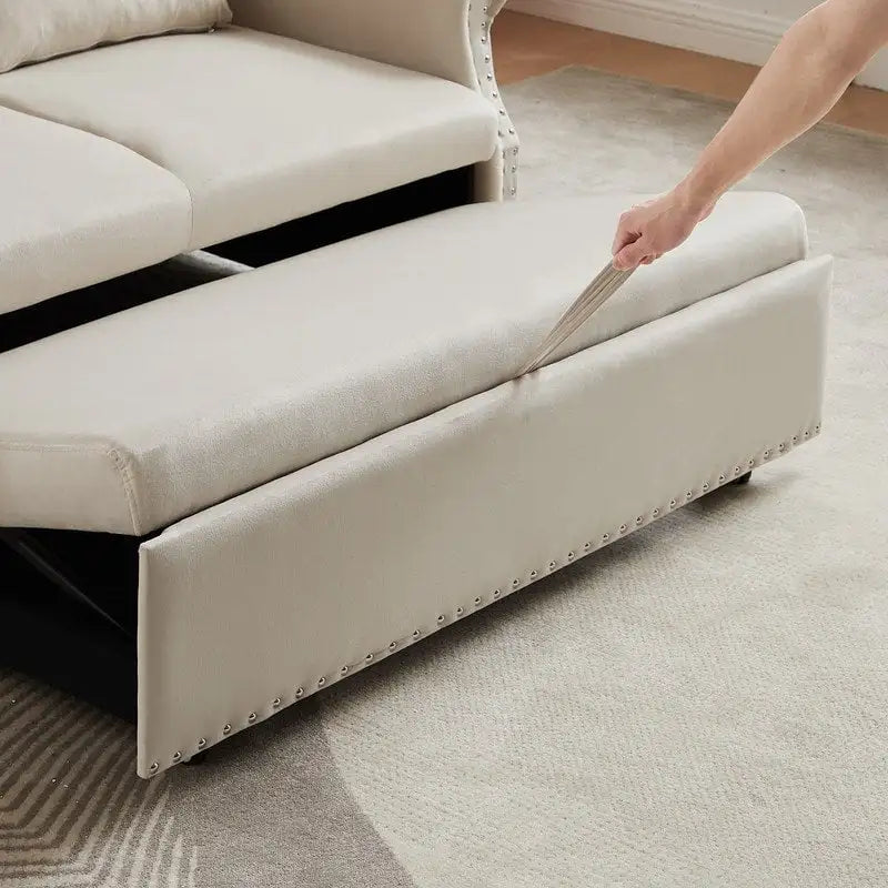 Adjustable Sleeper Sofa with 2 Lumbar Pillows 9