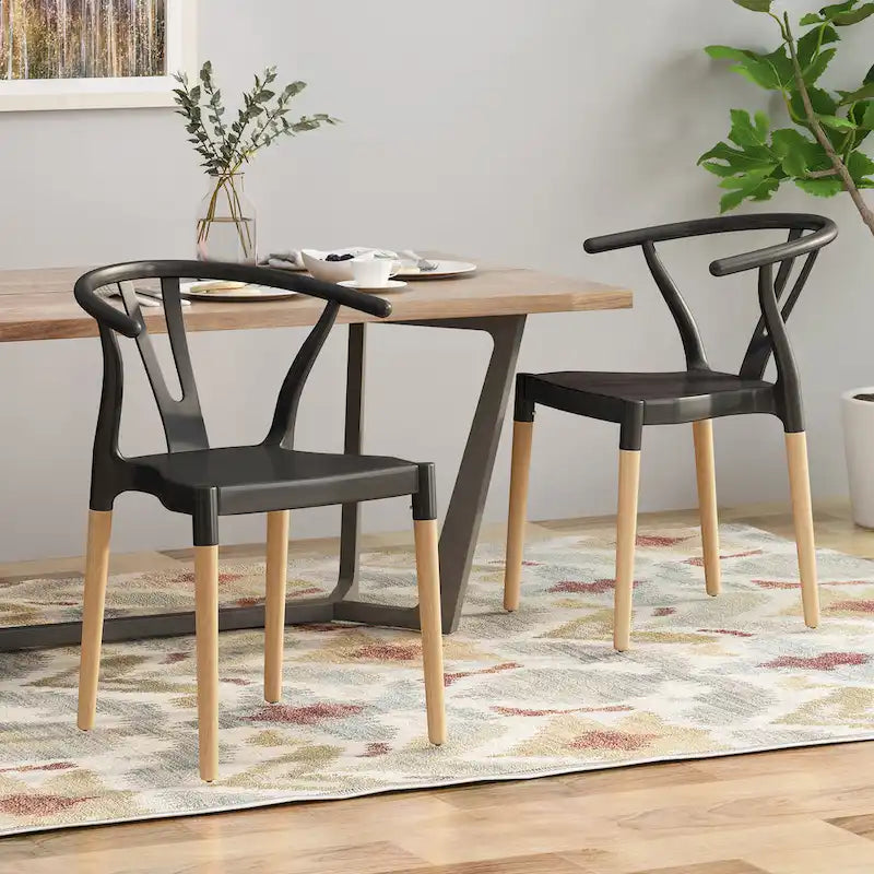 Mountfair Modern Wood Leg Dining Chairs (Set of 2) by 
