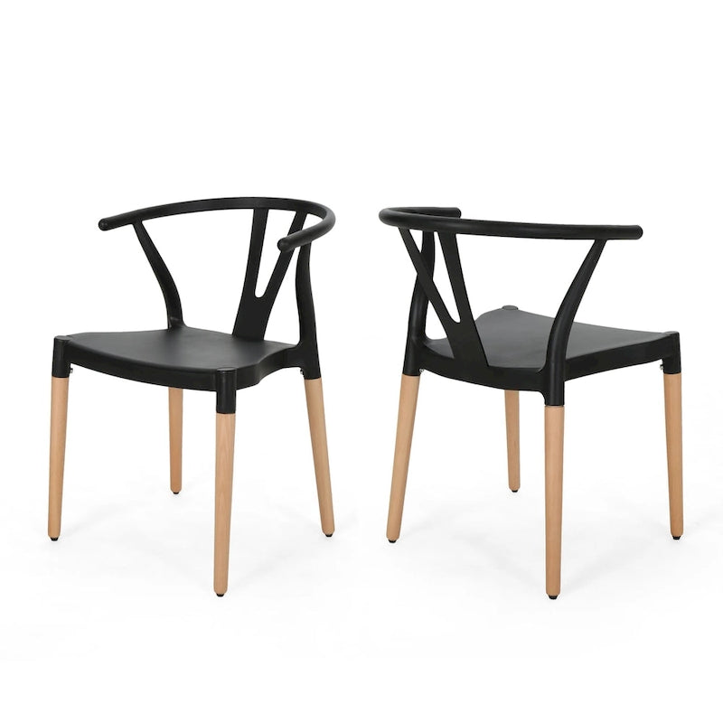 Mountfair Modern Wood Leg Dining Chairs (Set of 2) by 6