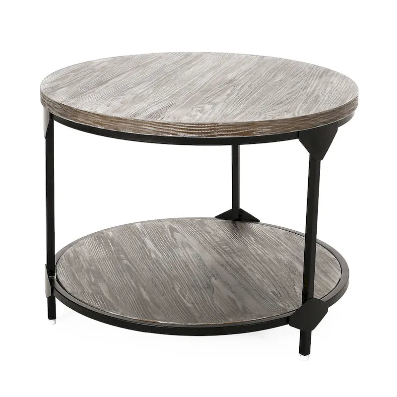 Cedarhurst Modern Industrial Round Coffee Table by