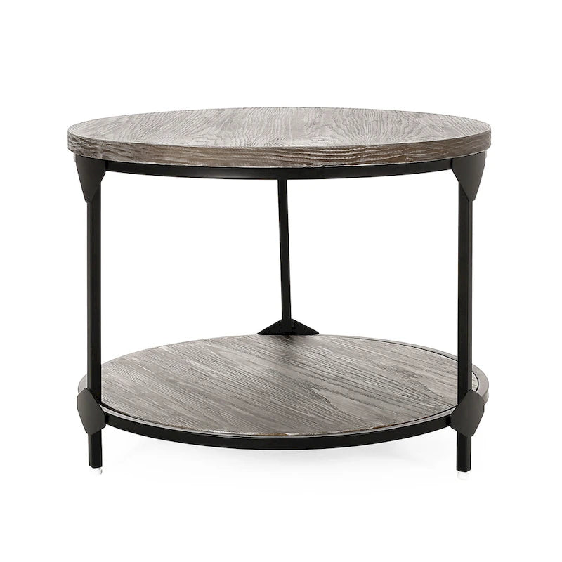 Cedarhurst Modern Industrial Round Coffee Table by 4