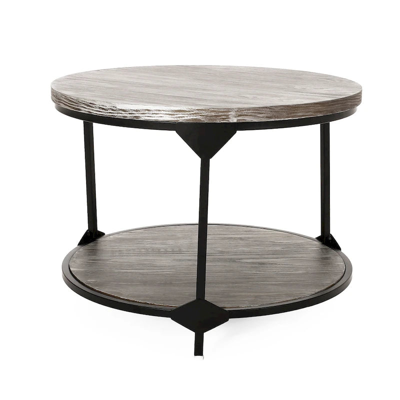Cedarhurst Modern Industrial Round Coffee Table by