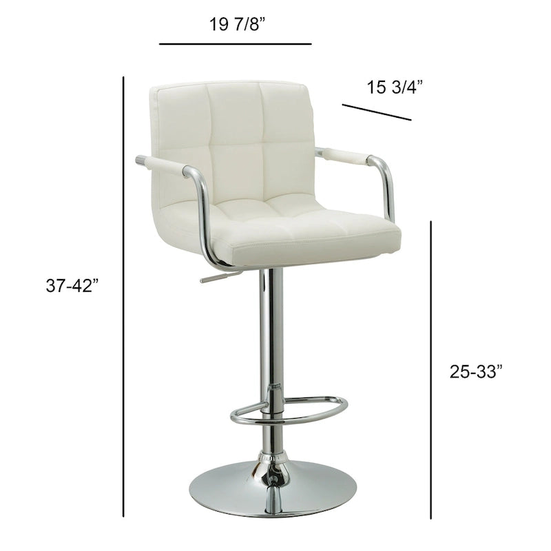 Upholstered Adjustable Retro Bar Stool 12
