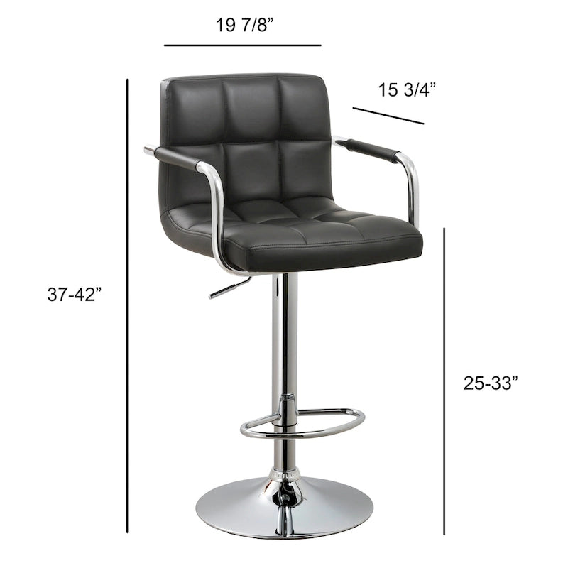 Upholstered Adjustable Retro Bar Stool 19