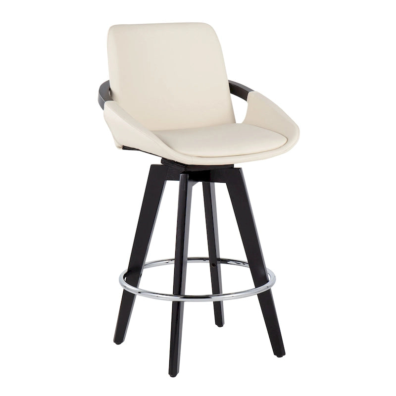 Pugo Fixed-Height Counter Stool with Black Wood Base (Set of 2) 31