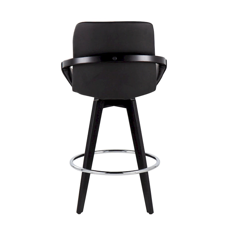 Pugo Fixed-Height Counter Stool with Black Wood Base (Set of 2) 11