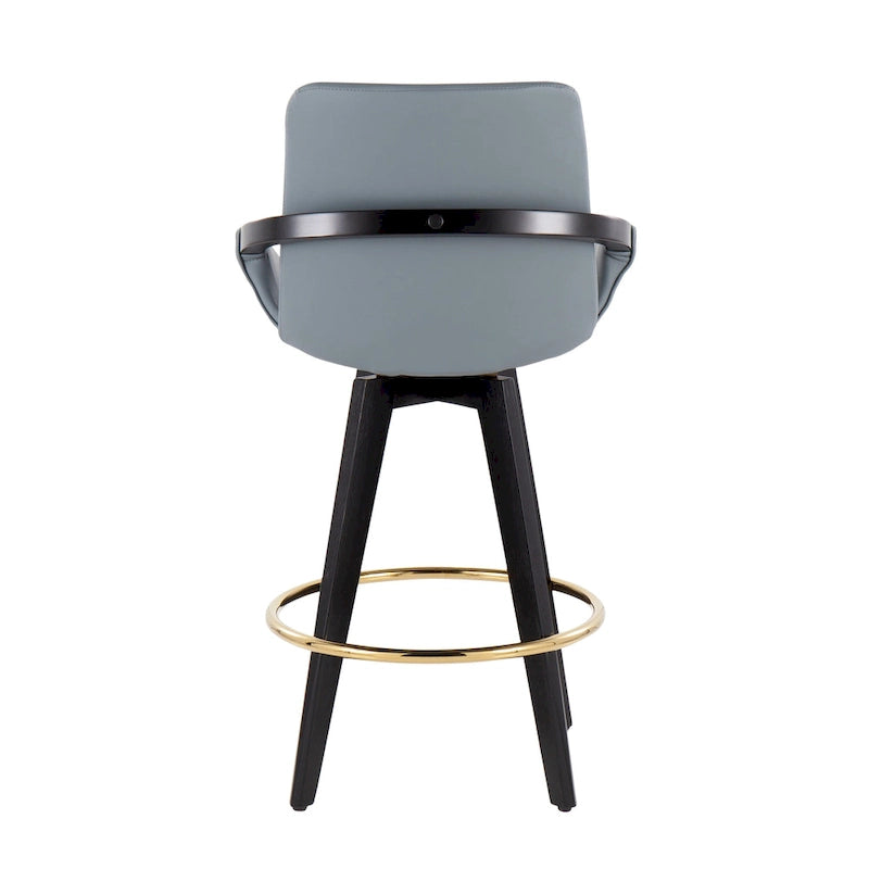 Pugo Fixed-Height Counter Stool with Black Wood Base (Set of 2) 16