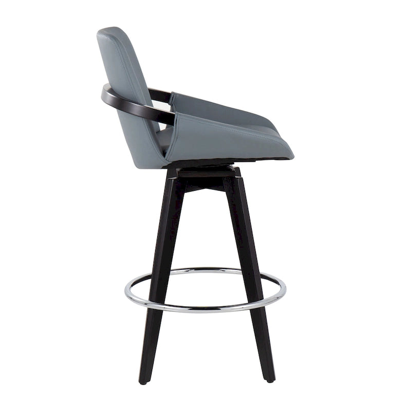 Pugo Fixed-Height Counter Stool with Black Wood Base (Set of 2) 22