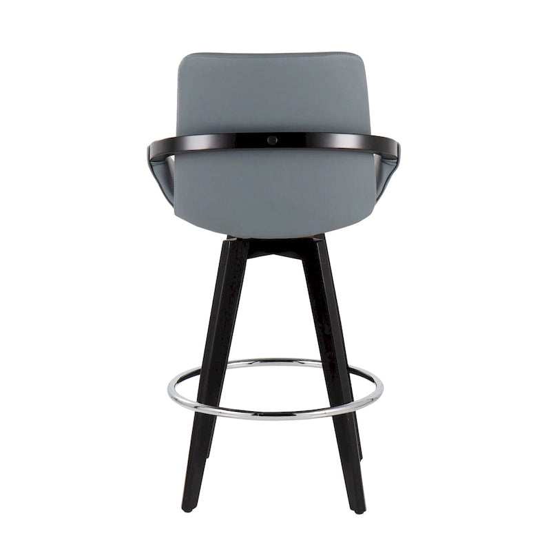 Pugo Fixed-Height Counter Stool with Black Wood Base (Set of 2) 23