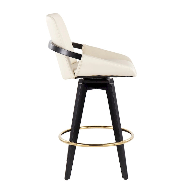 Pugo Fixed-Height Counter Stool with Black Wood Base (Set of 2) 29