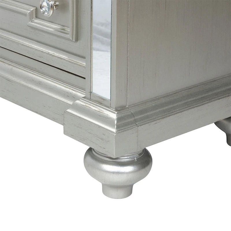 Eaen Glam Champagne Solid Wood 5-Drawer Chest by 4