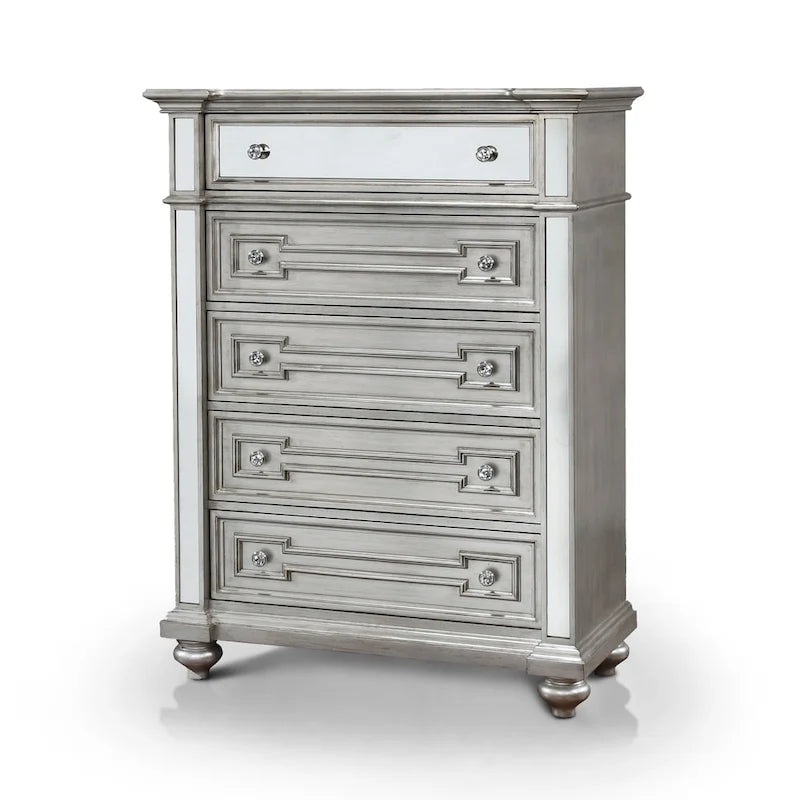 Eaen Glam Champagne Solid Wood 5-Drawer Chest by 5