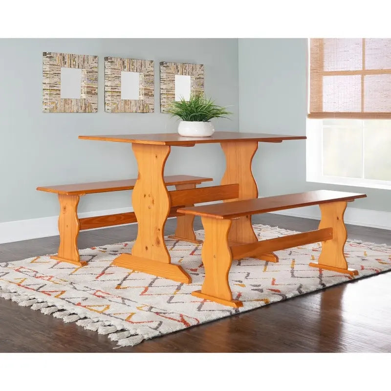 Riki Honey Pine Dining Bench 9