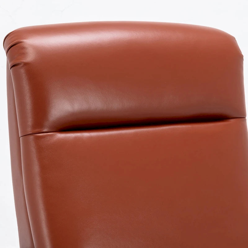 Fordham Top Grain Leather Wood Arm Push Back Recliner by 14