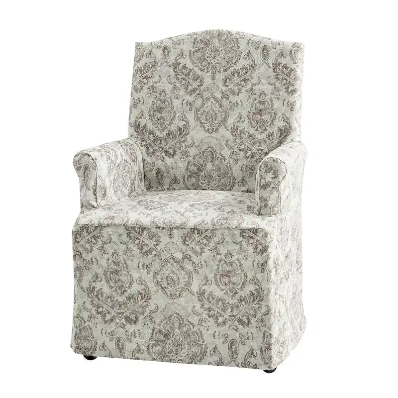 Alethea Upholstered Slipcover Arm Dining Chair with Soild Wood Legs by 10