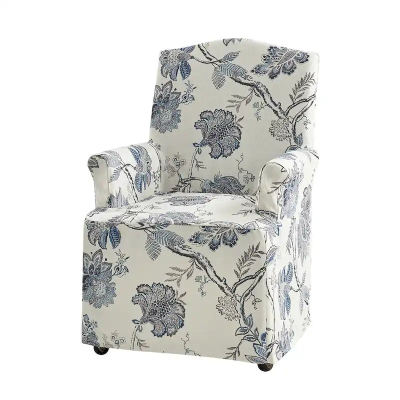 Alethea Upholstered Slipcover Arm Dining Chair with Soild Wood Legs by 18