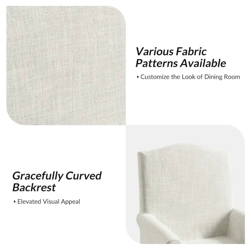 Alethea Upholstered Slipcover Arm Dining Chair with Soild Wood Legs by 29