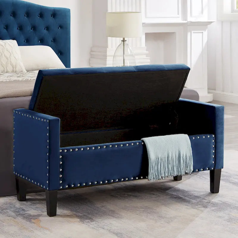 Entryway Living Room Soft Padded Seat with Armrest,Bed Bench 5