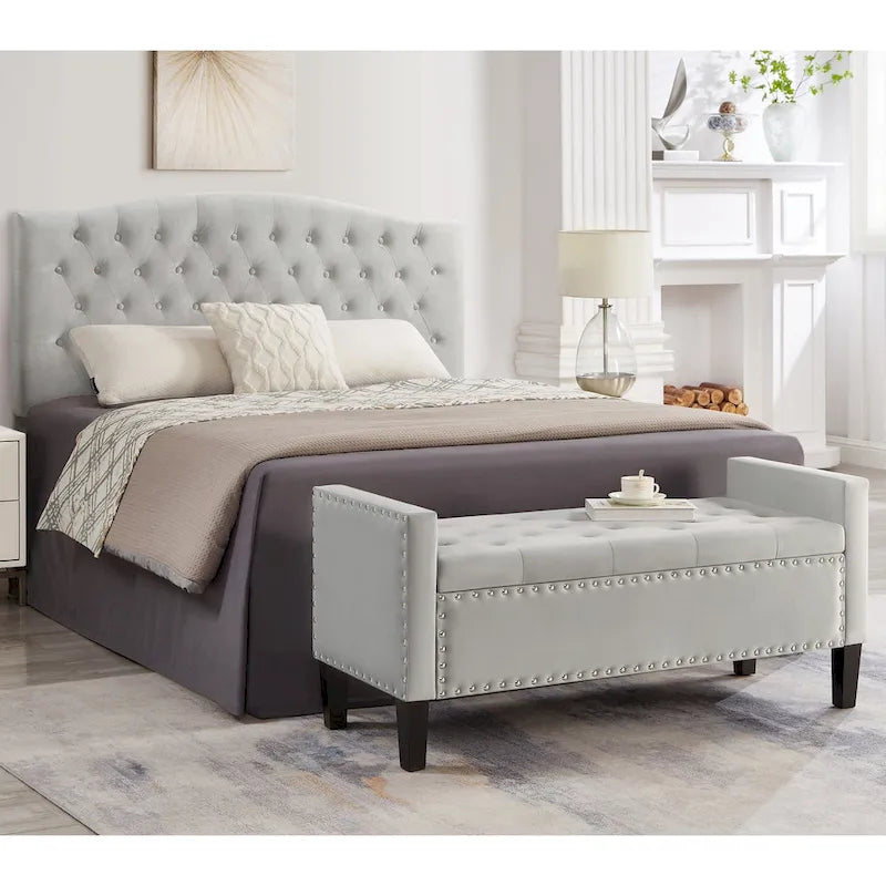 Entryway Living Room Soft Padded Seat with Armrest,Bed Bench 13