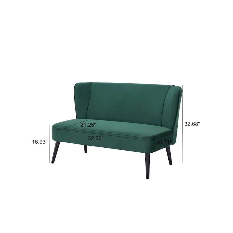 Brooklawn Wingback Mid-century Loveseat 7