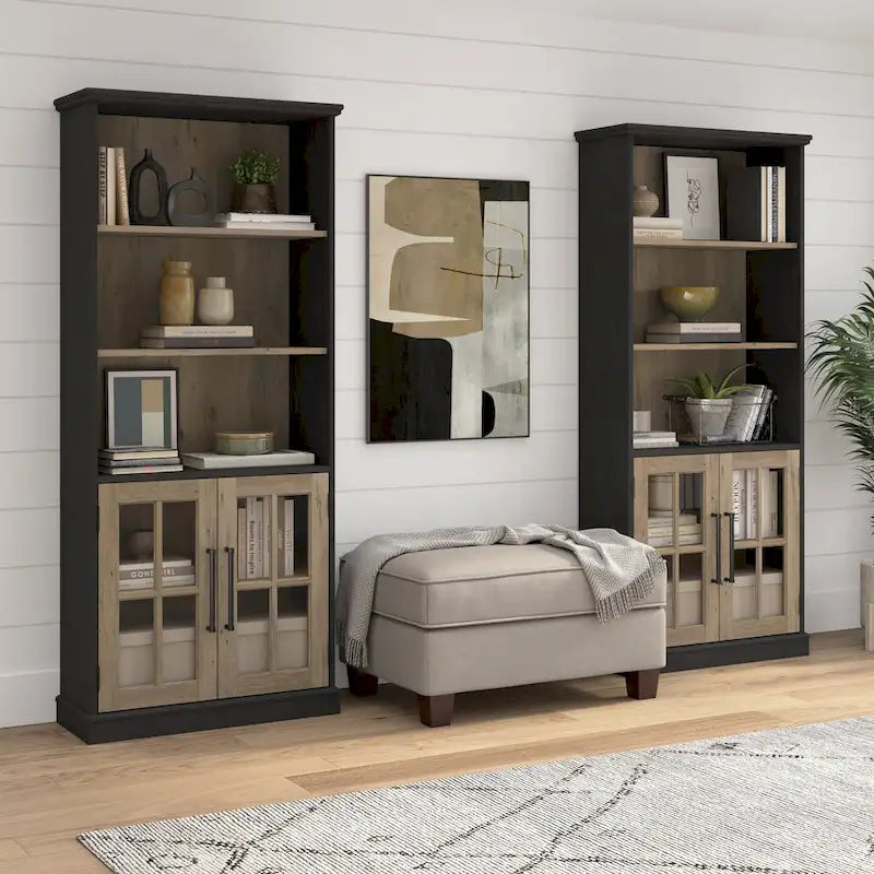 Westbrook 5 Shelf Bookcase with Glass Doors by 3