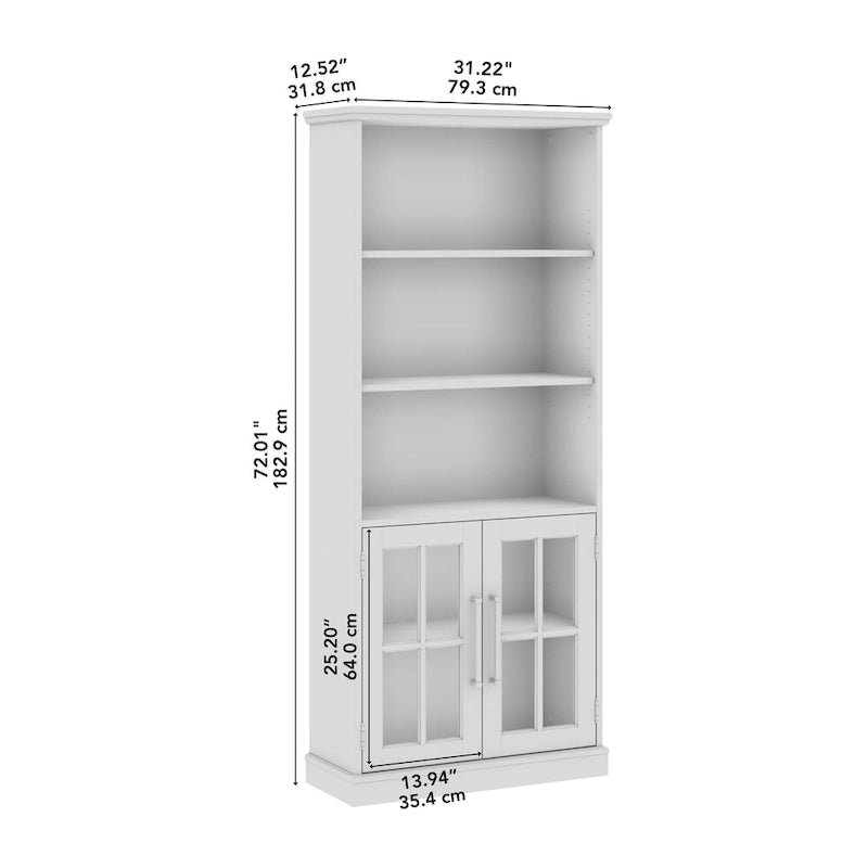 Westbrook 5 Shelf Bookcase with Glass Doors by 5
