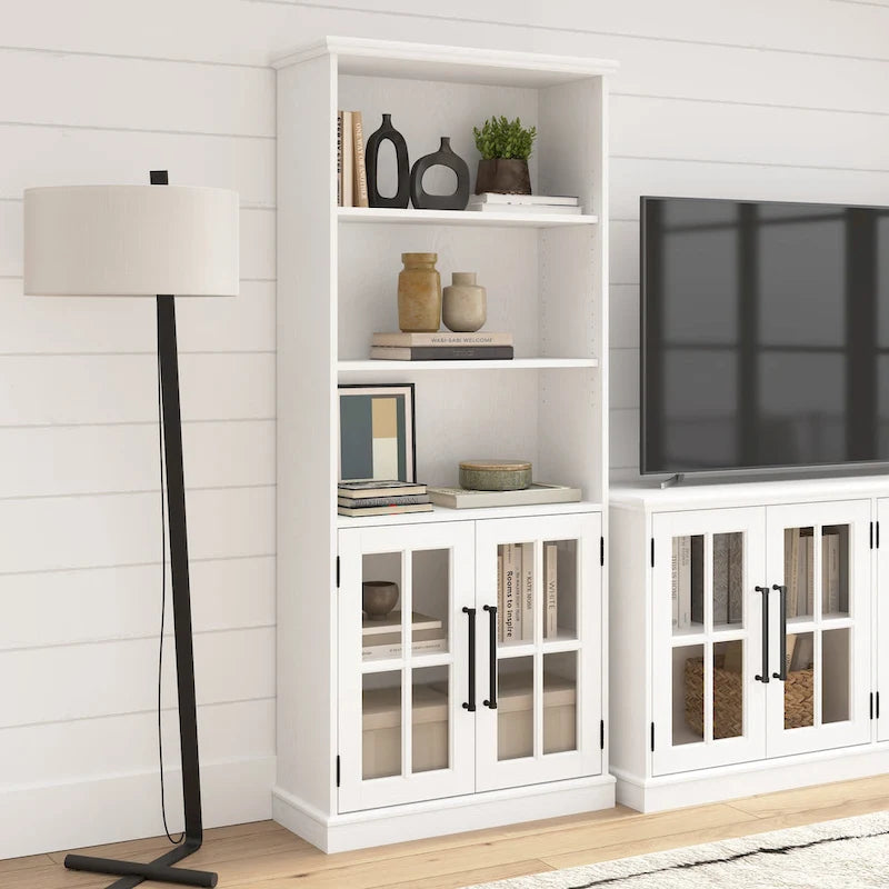Westbrook 5 Shelf Bookcase with Glass Doors by 9